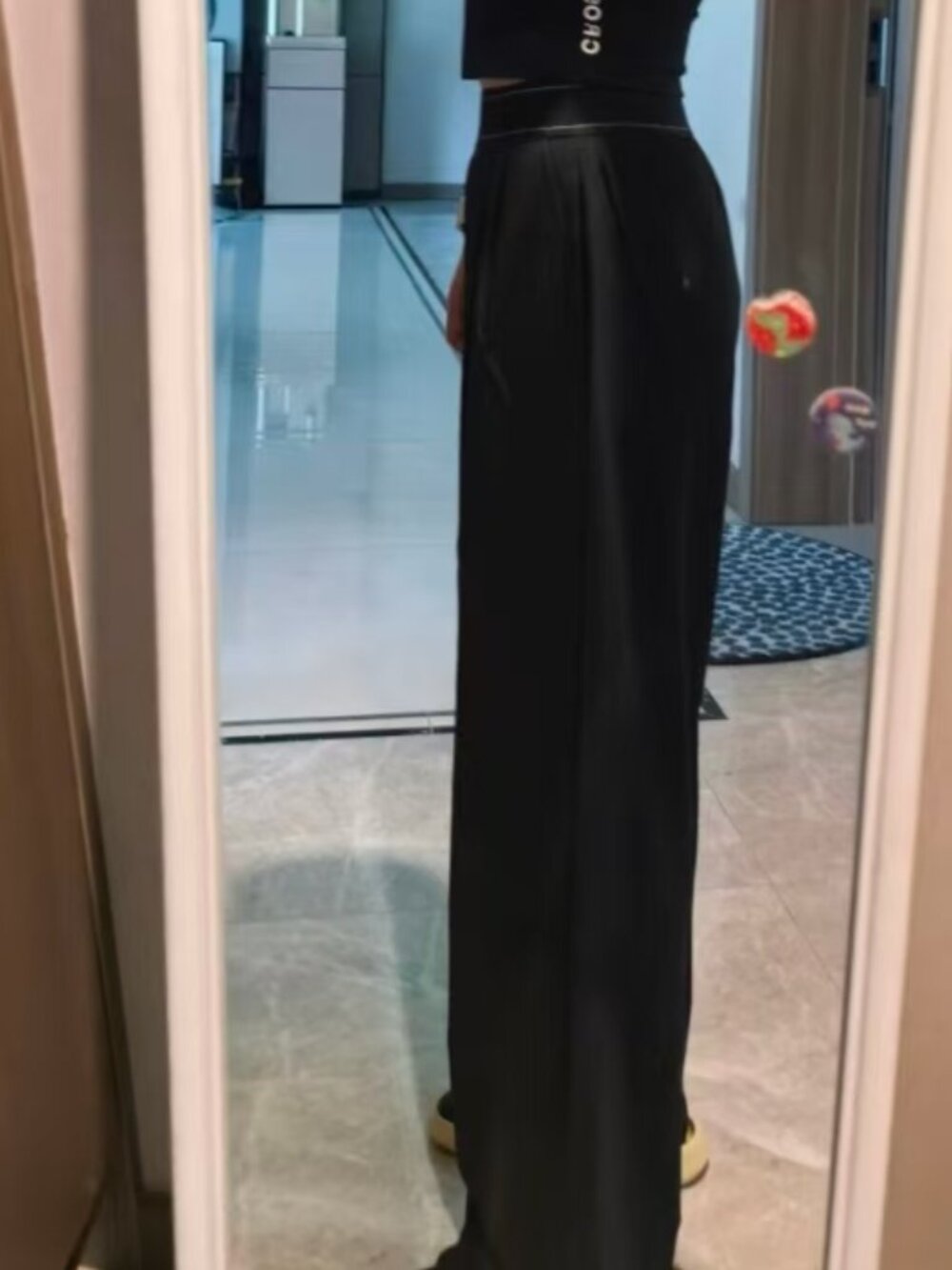 NWT Black🏂ALO Yoga Suit Up Wide Leg Trouser/Slimming Fit🖤Chic&Versatile/Luxe - Picture 9 of 9